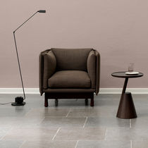 Contemporary club chair / leather / solid...