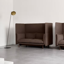 Contemporary sofa / brown / white / fabric