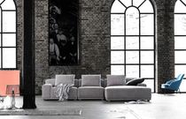 Modular sofa / contemporary / gray / fabric