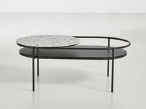 Contemporary coffee table / oak / metal...