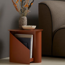 Contemporary side table / lacquered wood...