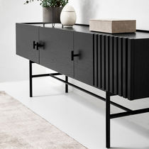 Contemporary sideboard / oak / black