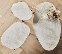 Contemporary coffee table / travertine /...