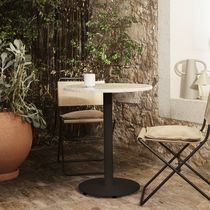 Contemporary bistro table / marble / powder-coated...