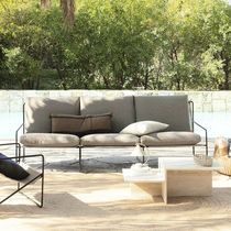 Contemporary sofa / outdoor / gray / fabric