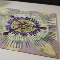 Contemporary rug / floral pattern / silk...