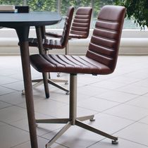 Contemporary chair / leather / aluminum...