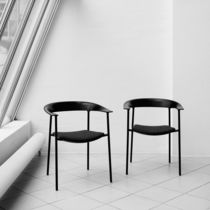 Contemporary chair / fabric / leather /...