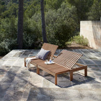 Contemporary sun lounger / teak / garden...