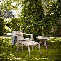 Contemporary footrest / teak / outdoor