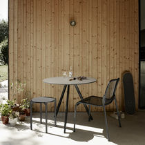 Contemporary table / melamine / steel base...