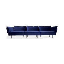 Modular sofa / contemporary / blue / velvet