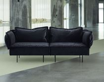 Modular sofa / contemporary / velvet / steel