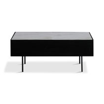 Contemporary table / steel / marble / rectangular