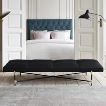 Contemporary upholstered bench / leather...