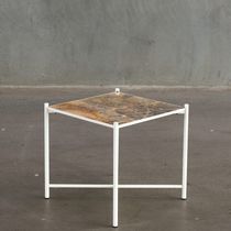 Contemporary side table / metal / marble...