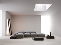 Modular sofa / contemporary / brown / fabric