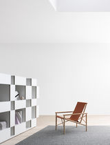 Contemporary bookcase / metal / white