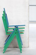 Contemporary chair / aluminum / stackable
