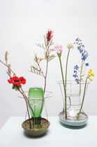 Contemporary vase / glass / ceramic / metal