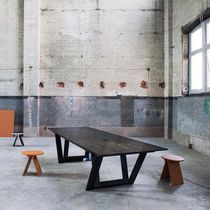 Contemporary table / wooden / rectangular...