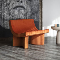 Contemporary fireside chair / fabric / customizable...