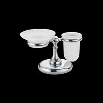 Glass soap dish / with toothbrush holder