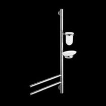2-bar towel rack / floor-standing / chromed...