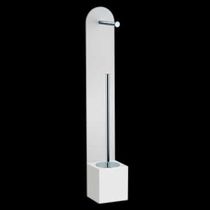 Brass toilet brush / floor-mounted