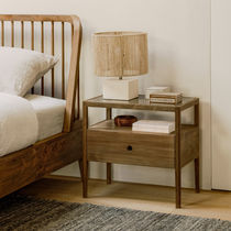 Contemporary bedside table / teak / oak...