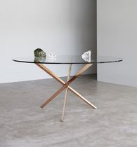 Contemporary dining table / glass / metal...