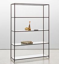 Minimalist design shelf / steel / glass