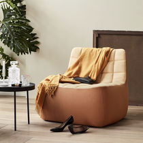 Contemporary fireside chair / fabric / gray...