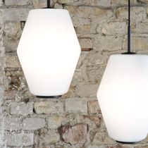 Pendant lamp / contemporary / steel / glass