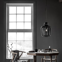 Pendant lamp / contemporary / steel / glass