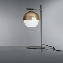 Table lamp / brass / blown glass / contemporary