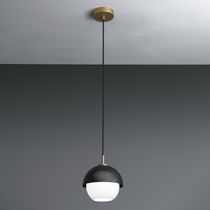 Pendant lamp / brass / blown glass / contemporary