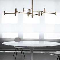 Contemporary chandelier / glass / brass...