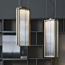 Pendant lamp / brass / blown glass / crystal