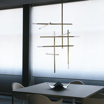 Pendant lamp / brass / glass / gold