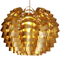 Pendant lamp / metal / contemporary / gold-colored