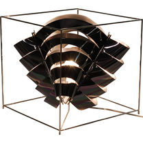 Table lamp / metal / contemporary / silver-colored