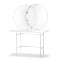 Contemporary dressing table / steel / glass