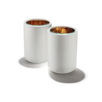 Contemporary side table / glass / painted...