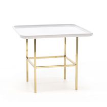 Contemporary side table / steel / square
