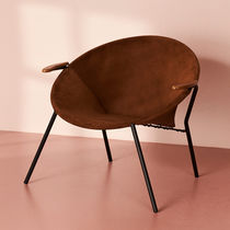 Traditional chair / upholstered / leather...