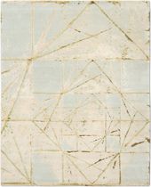 Contemporary rug / geometric / silk / Tibetan...