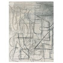 Contemporary rug / patterned / linen / silk