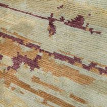 Contemporary rug / striped / wool / silk