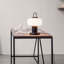 Portable lamp / aluminum / opalescent glass...